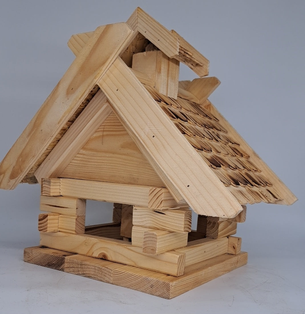 Vogelhaus Futtersilo Futterhaus Vogelfutter Vogelvilla Vogel im Hexenhausstil Natur (VHN)