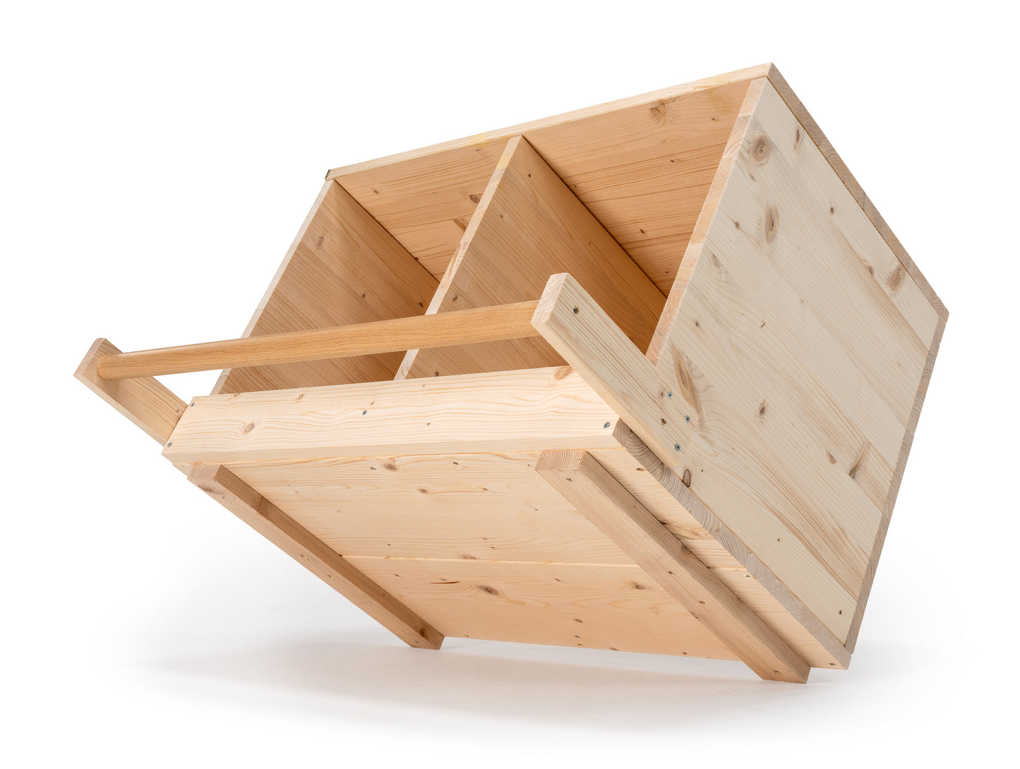 XL chicken box made of solid spruce wood nature with a approach bar
