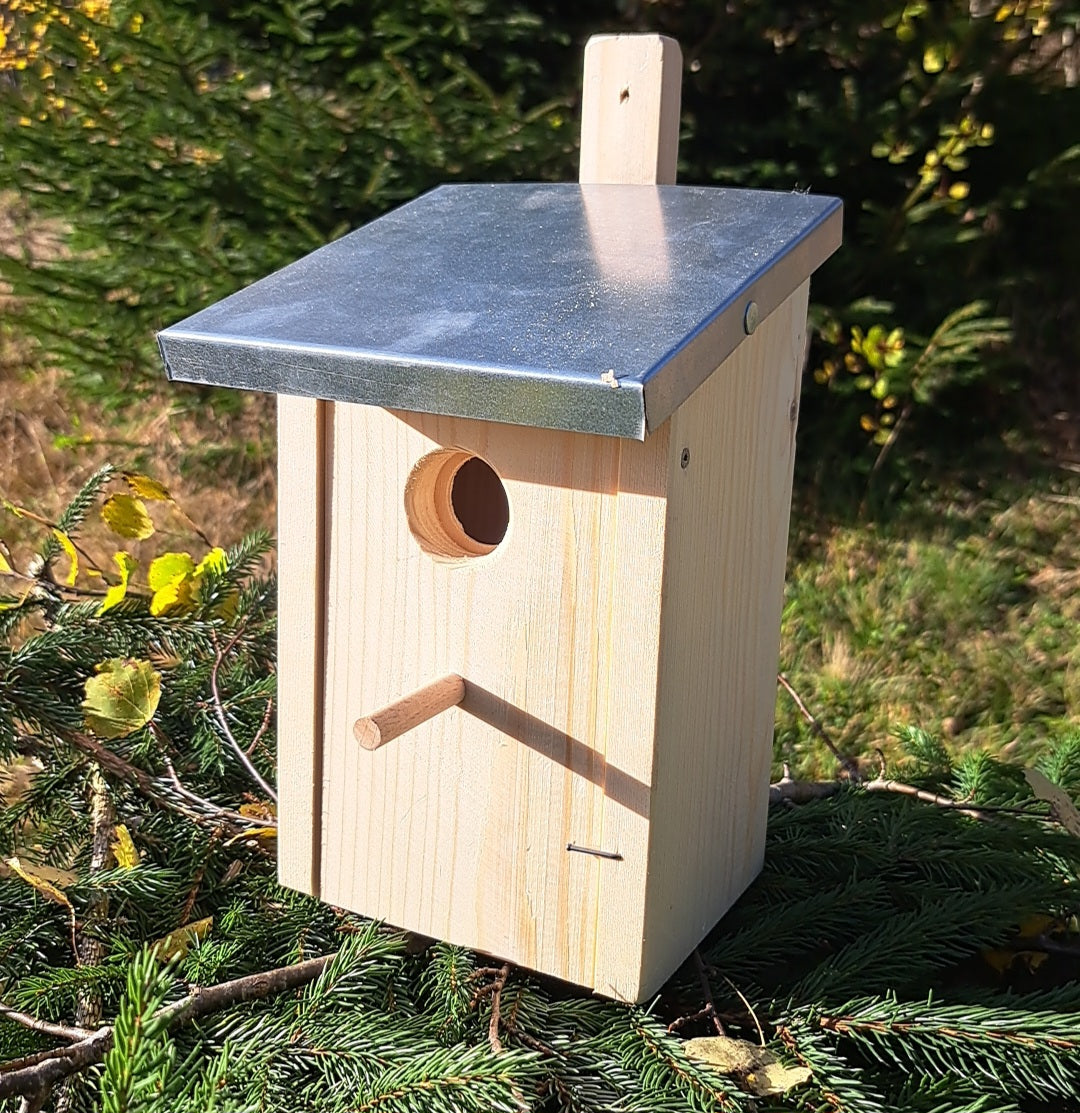 Bausatz Nistkasten Nisthöhle für Vögel Vogelhaus Nistkasten zum Aufhängen Bruthöhle mit Einflugloch 35mm (N2B)