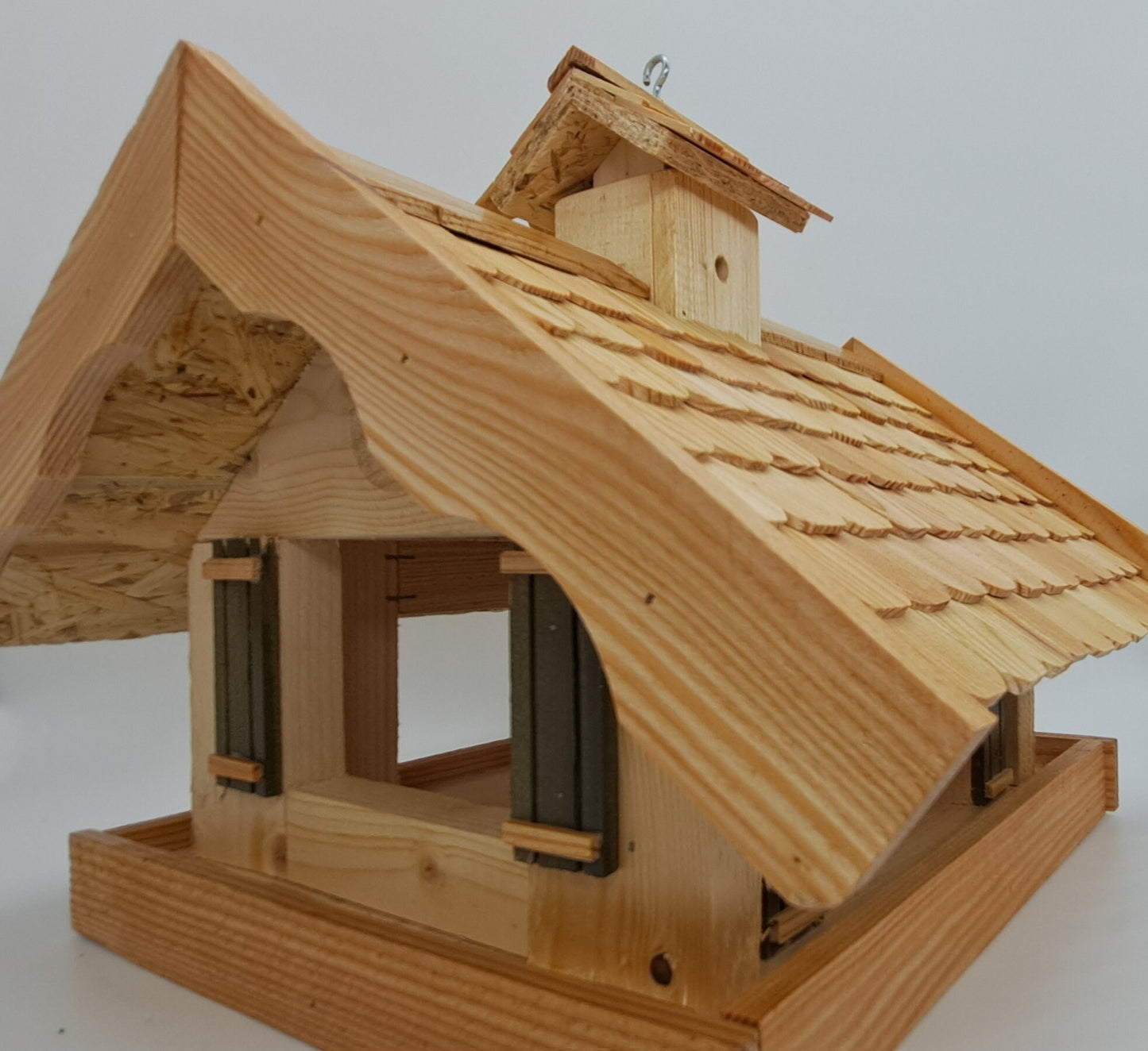 XXL bird house feeding house larch wood roof Almhütte with or without stands house A1