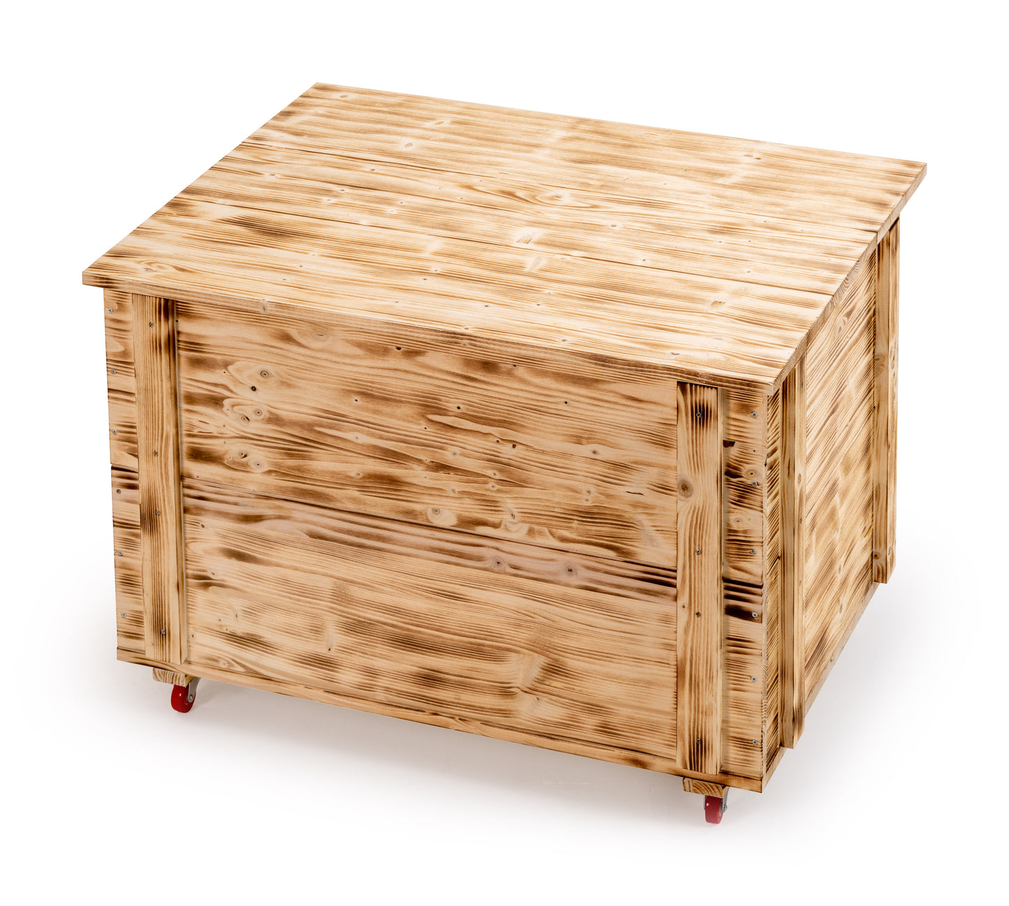 Massive Holzkiste edel geflammt für Kaminholz Brennholzkiste Spielzeug – Holzdeko-MA