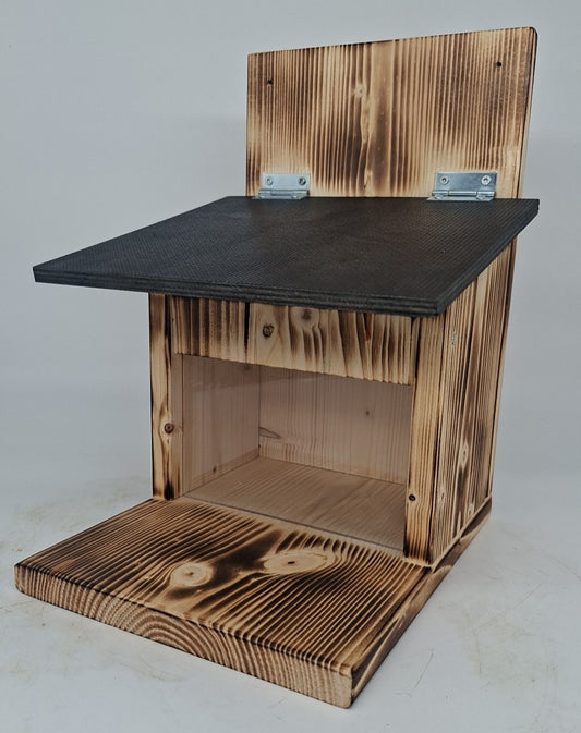 Eichhörnchenfutterhaus Eichhörnchen Futterhaus Futterstelle für Eichhörnchen edel geflammt  E1G