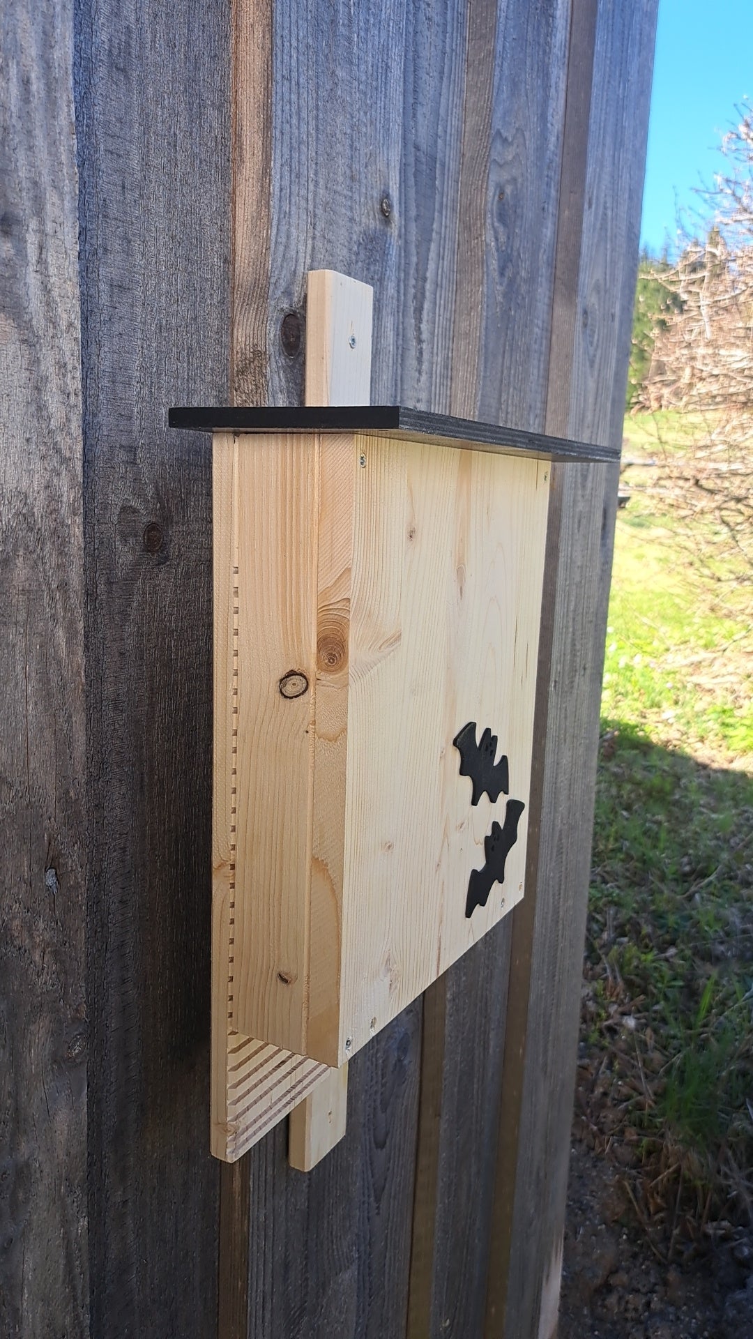 Fledermauskasten Fledermaushaus Fledermaushütte Fledermaus Kobel Fledermausbau aus massiven Fichtenholz 2X wetterfest imprägniert (FN)
