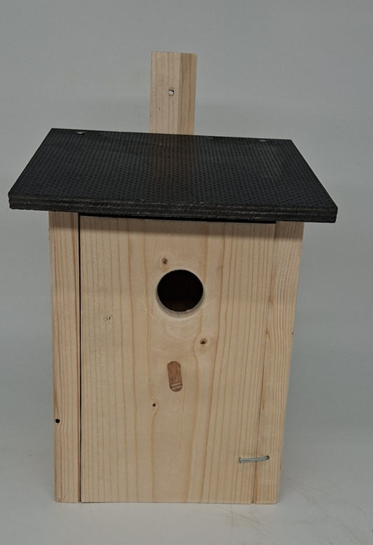 Nistkasten Nisthöhle für Vögel Vogelhaus Nistkasten zum Aufhängen Bruthöhle mit Einflugloch 30mm Natur (N2)